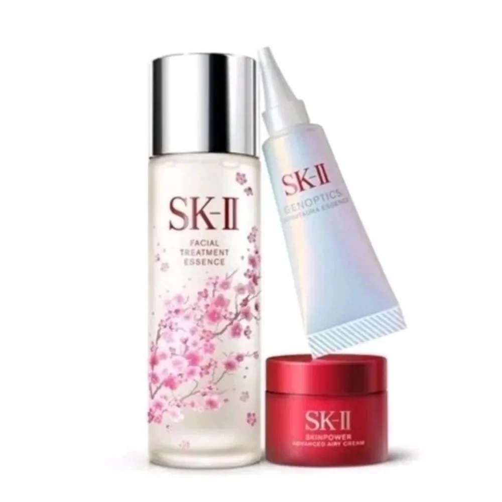 SK-II Sakura Limited Ed. Treatment Essence, Serum, Cream Set New
